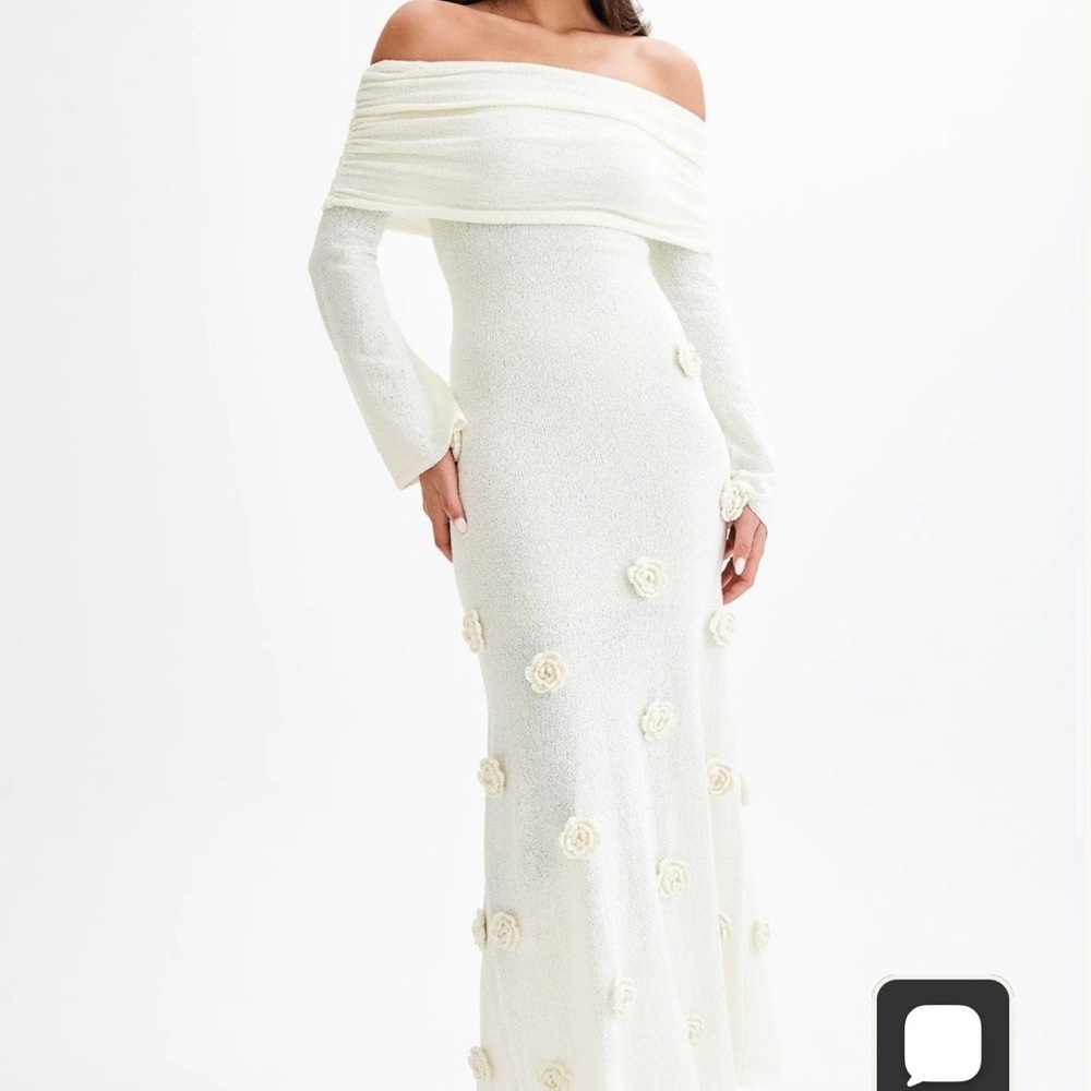 Meshki Kiki Off-Shoulder Maxi Dress in Ivory
